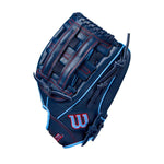 Wilson A500 Dual Post Navy/Cool Blue/Red 12" Baseball Glove - image 3