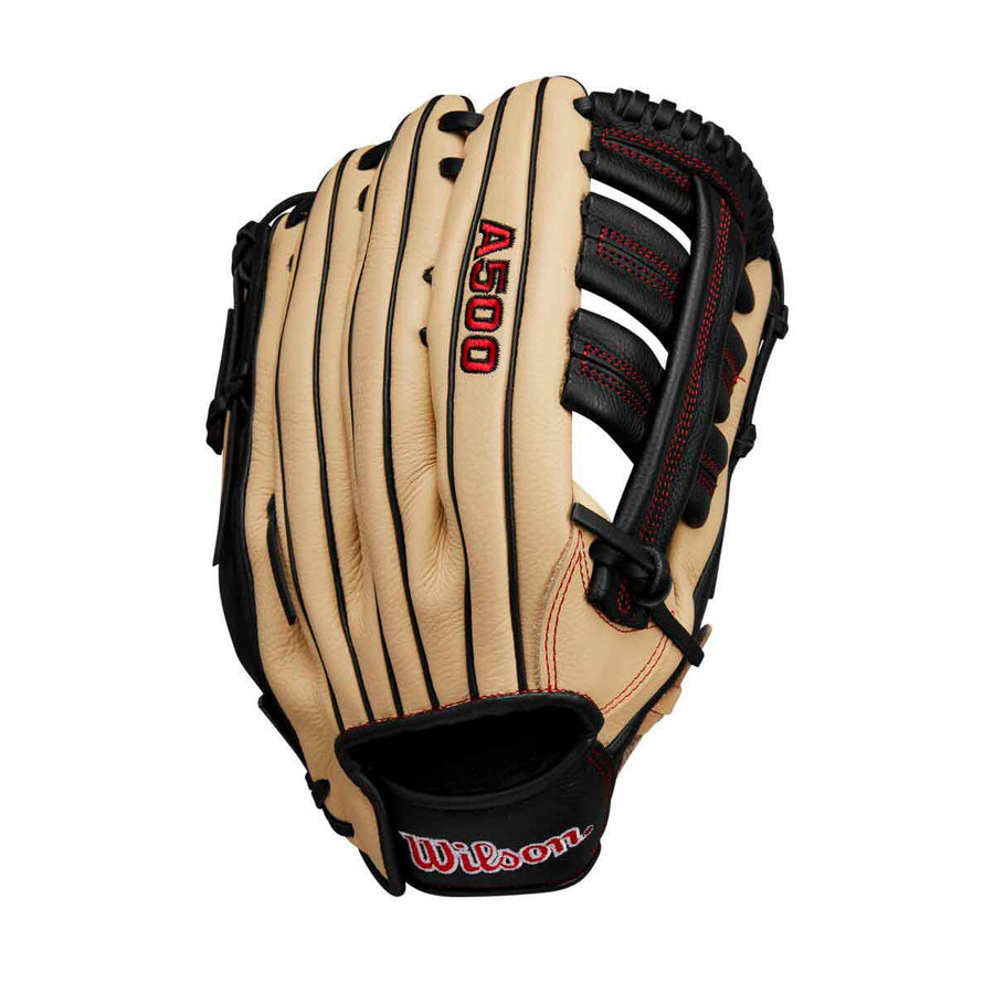 Wilson A500 Single Post Blonde/Red/Black 12.5" Baseball Glove - image 1