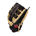 Wilson A500 Single Post Blonde/Red/Black 12.5" Baseball Glove - image 3