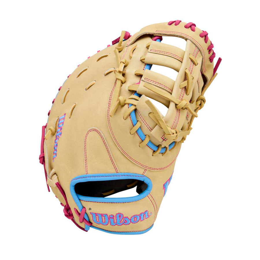 Wilson A1000 1620 Blonde/Flamingo Pink/Cool Blue 12.5" First Base Mitt - image 1