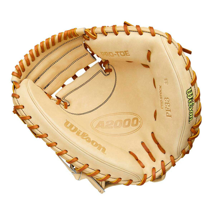 Wilson A2000 Classic PF33 Saddle Tan/Blonde 33"-RHT Catcher Mitt - image 2