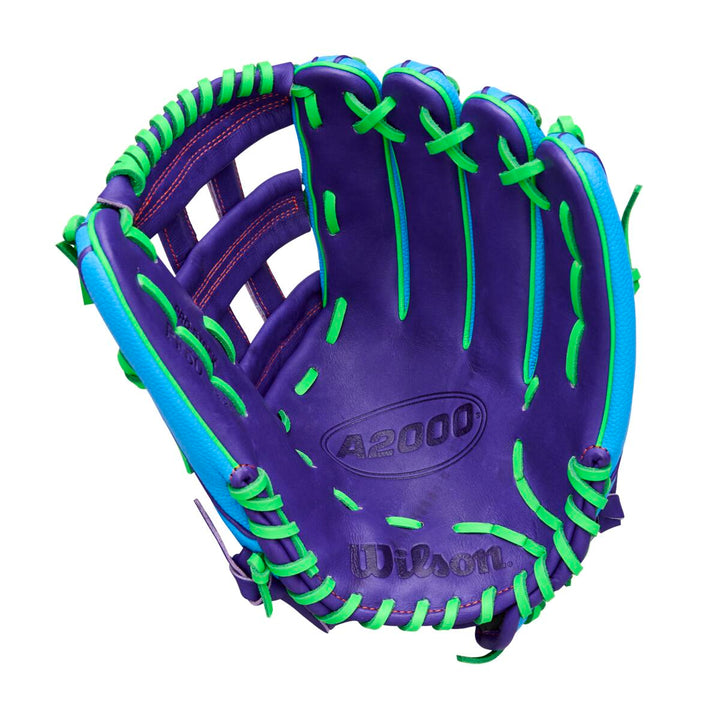 Wilson A2000 Spring 2026 PF50SS Purple/Neon Green 12.25" Baseball Glove - image 2