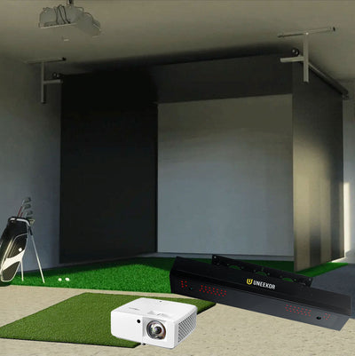 Uneekor EYE XR - Vanish retractable golf simulator package