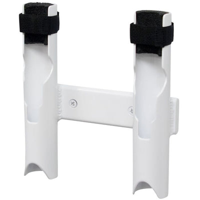Powder Coated Aluminum 2 Rod Fly Rod Rack - Boat Rod Holder - White/White