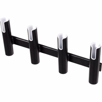 Black Powder Coated Aluminum 4 Rod Rack - Boat Rod Holder - Default Title