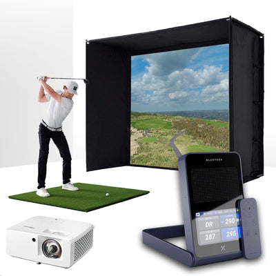 Blue Tees Golf Rainmaker - ESSENTIALS golf simulator package