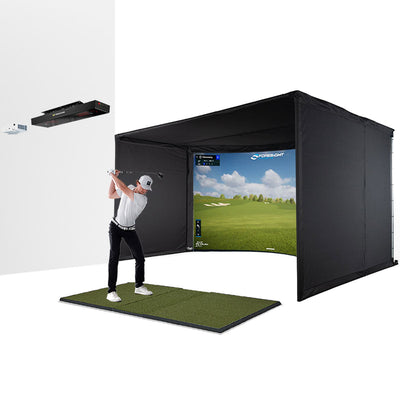 Uneekor EYE XR - curved enclosure golf simulator package