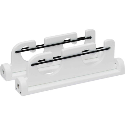 Folding 2 Rod Load-N-Lock Gunwale Mount Rod Holder - Boat Rod Holder - White/White