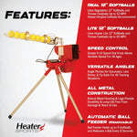 Heater Sports Softball Pitching Machine with 9 Ball Automatic Feeder