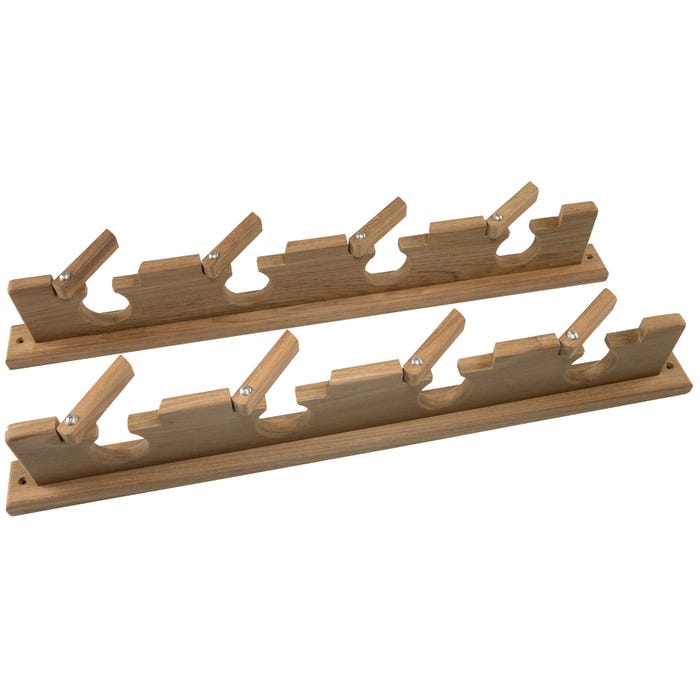 Teak Lock In Four Rod Storage Rack - Boat Rod Holder - Default Title