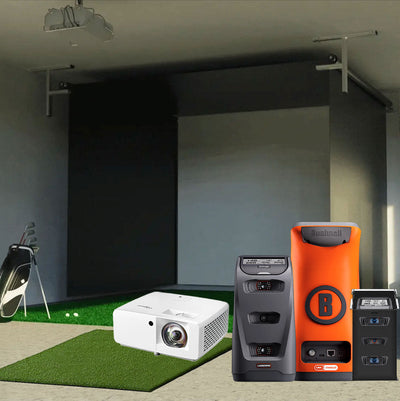 Bushnell Launch Pro Circle B - Vanish retractable golf simulator package