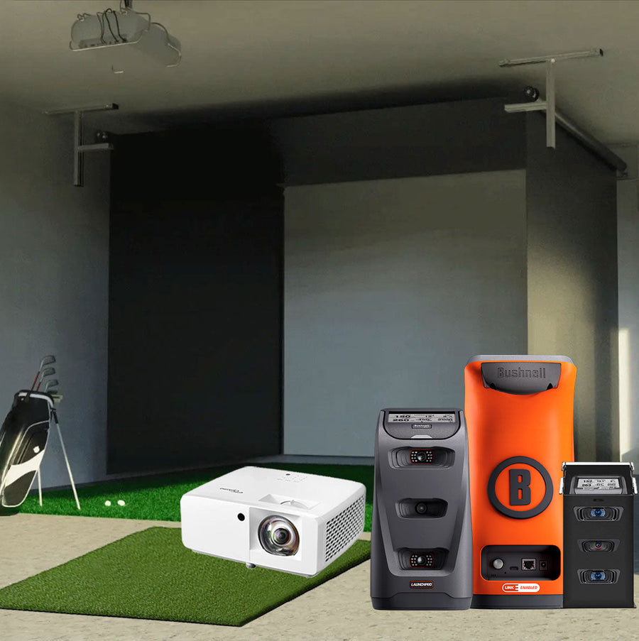 Bushnell Launch Pro Circle B - Vanish retractable golf simulator package