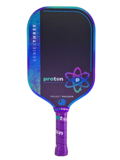 Proton Series Three Project Peacock 13mm Elongated Pickleball Paddle - pickleball paddle