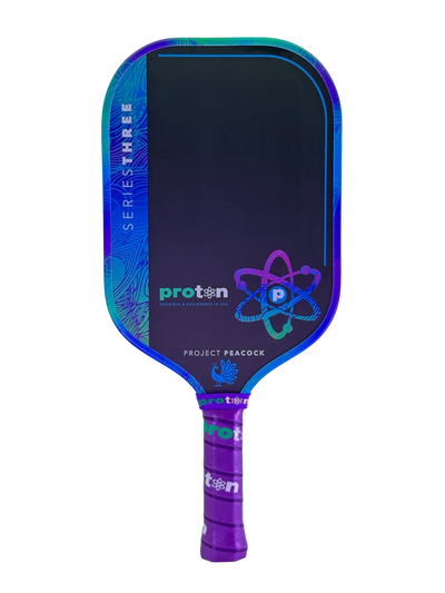Proton Series Three Project Peacock 15mm Elongated Pickleball Paddle - pickleball paddle