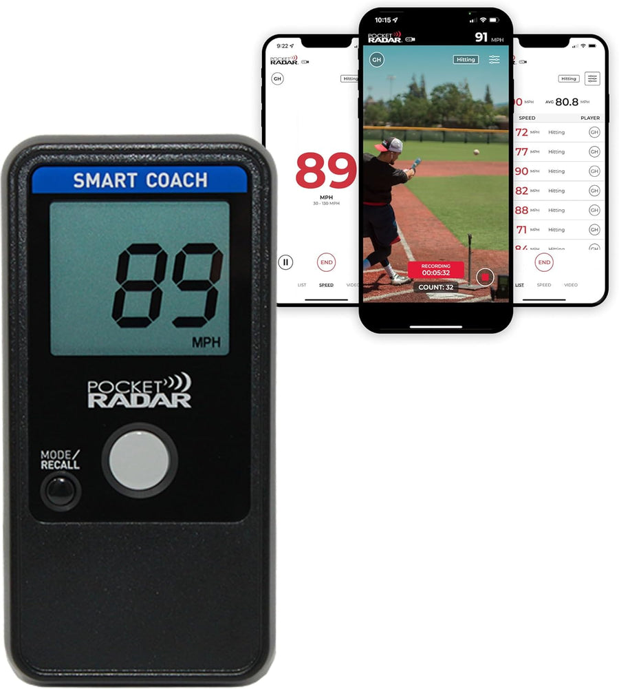 Pocket Radar Smart Coach Speed Gun for Baseball, Softball, Cricket - Accurate Pitching & Sports Speed Measurement, Portable Baseball Radar Gun Compatible with Pocket Radar App (iOS/Android)
