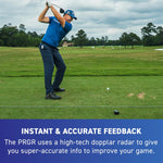PRGR HS 130-A Portable Golf Launch Monitor | Doppler Radar Measures Club & Ball Speed, Smash Factor, Total & Carry Distance | Tracks Swing Speed Training Aids