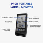 PRGR HS 130-A Portable Golf Launch Monitor | Doppler Radar Measures Club & Ball Speed, Smash Factor, Total & Carry Distance | Tracks Swing Speed Training Aids