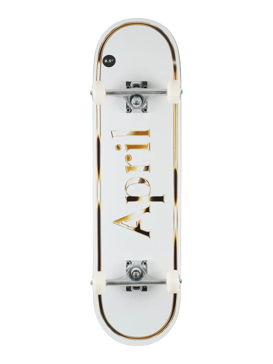 April OG Logo Golden White Complete Skateboard 8.5 x 32.2 - image 1