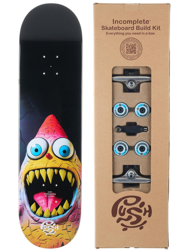Push Sharky Big Black In-Complete Skateboard 8.0 x 31.6 - image 1