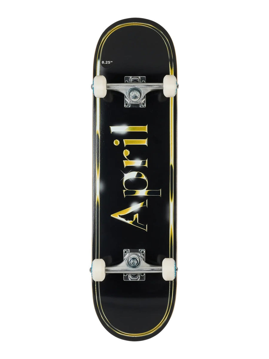 April OG Logo Golden Black Complete Skateboard 8.25 x 31.92 - image 1