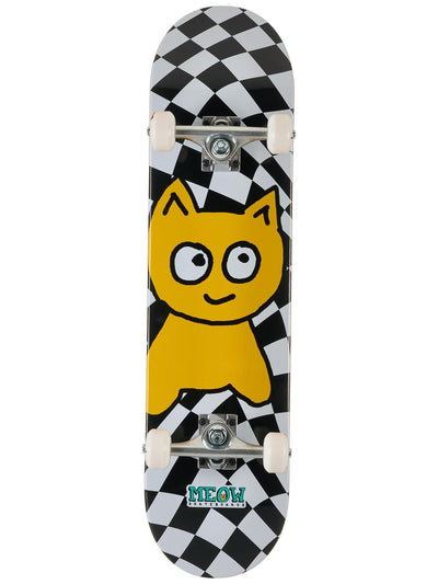 Meow Big Cat Checker Twist Complete Skateboard 7.75 x 31.7 - image 1