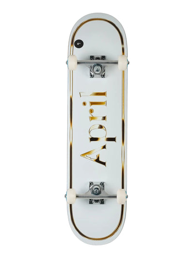 April OG Logo Golden White Complete Skateboard 8 x 31.91 - image 1