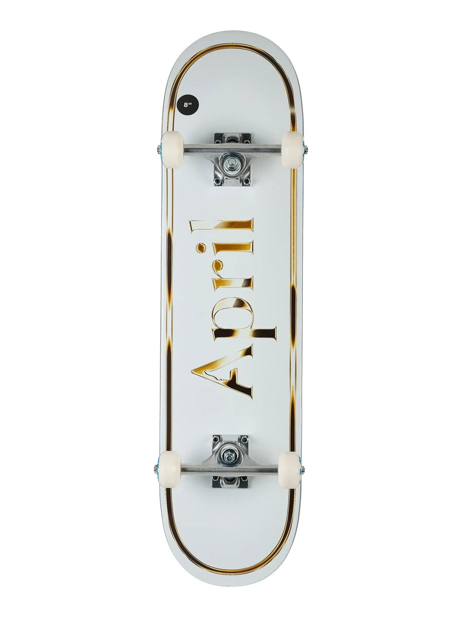 April OG Logo Golden White Complete Skateboard 8 x 31.91 - image 1