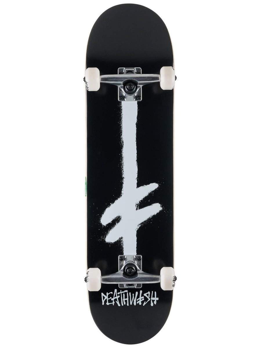 Deathwish Gang Spray Black/White Complete Skateboard 8.0 x 31.5 - image 1