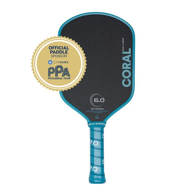 Six Zero Coral 16mm Elongated Pickleball Paddle - pickleball paddle