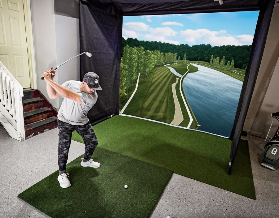 SportScreen Vanish Retractable Golf Studio Complete Package by Golficity - Vanish retractable golf simulator package