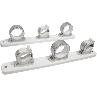 Spring Loaded 3 Rod Holders - Boat Rod Holder - Arctic White