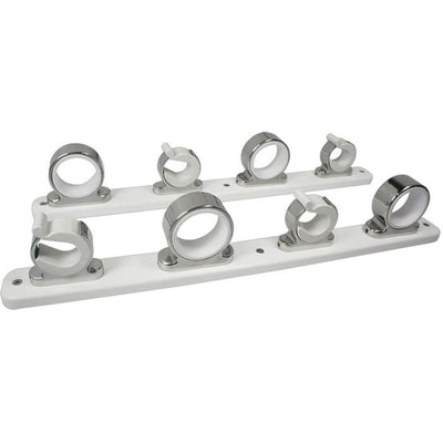Spring Loaded 4 Rod Holders - Boat Rod Holder - Arctic White