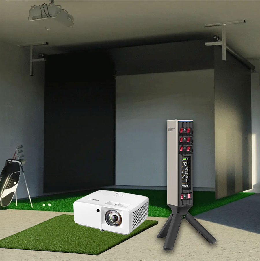 Square Golf Omni - Vanish retractable golf simulator package