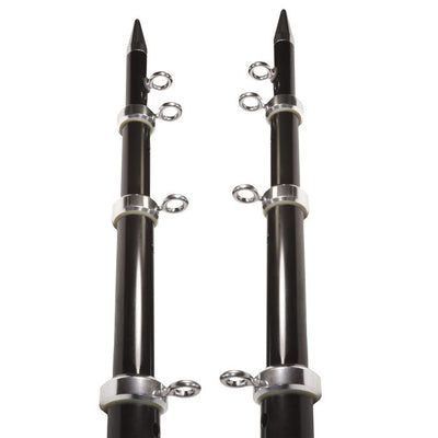 15 ft x 1-1/2" Telescoping Outriggers (Black/Silver) - Boat Outrigger - Default Title