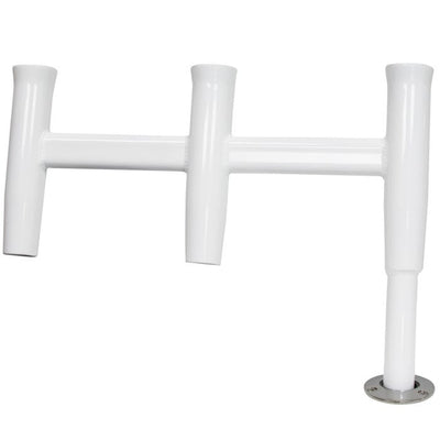 Triple Offset Rod Holder - Boat Rod Holder - White/White