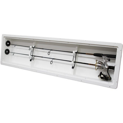 2 Rod Gunwale Rod Holder Box - Boat Rod Holder - White/White