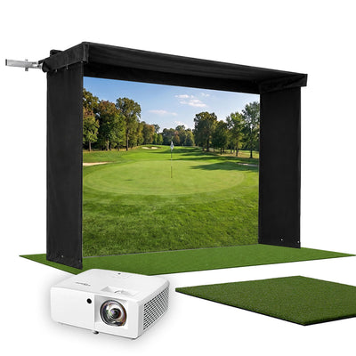 SportScreen Vanish LITE Hybrid-Retractable Golf Studio Complete Package by PlayBetter - Vanish LITE golf simulator package