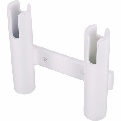 Powder Coated Aluminum 2 Rod Rack - Boat Rod Holder - White Powder Coated Aluminum 2 Rod Rack - Arctic White