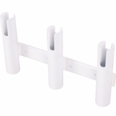 White Powder Coated Aluminum 3 Rod Rack - Fishing Rod Rack - Arctic White