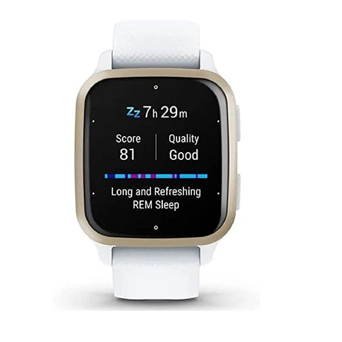 Garmin Venu Sq 2 GPS Smartwatch, All-Day Health Monitoring, Long-Lasting Battery Life, AMOLED Display, Cream Gold and White