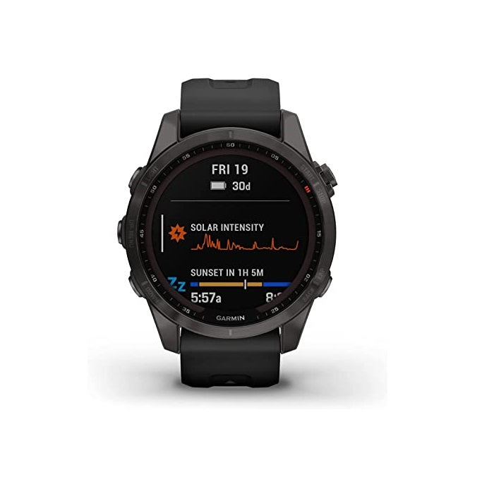 Garmin Fenix 7S Sapphire Solar Adventure Smartwatch with Solar Charging Capabilities with GPS Touchscreen Health and Wellness Features Slate Gray with Black