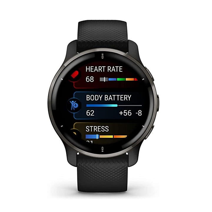 Garmin Venu 2 Plus GPS Smartwatch with Call and Text Advanced Health Monitoring and Fitness Features Slate with Black Band