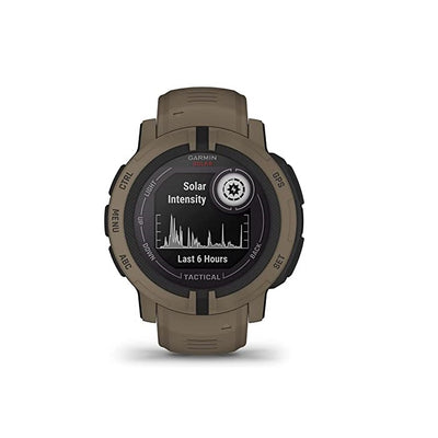 Garmin Instinct 2 Solar, Tactical-Edition, GPS Outdoor Watch, Solar Charging Capabilities, Multi-GNSS Support, Tracback Routing, Coyote Tan