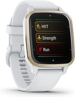 Garmin Venu Sq 2 GPS Smartwatch, All-Day Health Monitoring, Long-Lasting Battery Life, AMOLED Display, Cream Gold and White
