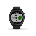 Garmin Approach S42 GPS Golf Smartwatch Lightweight with 1.2" Touchscreen, 42k+ Preloaded Courses Gunmetal Ceramic Bezel and Black Silicone Band 010-02572-10