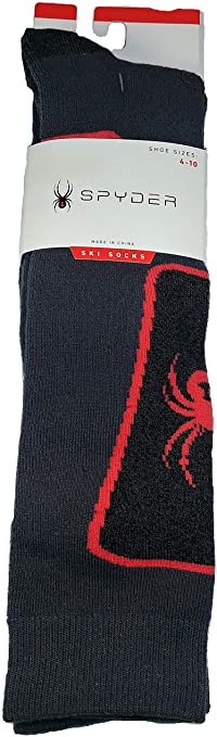 Spyder 1-pair Full Cushion Ski Socks, Red & Gray