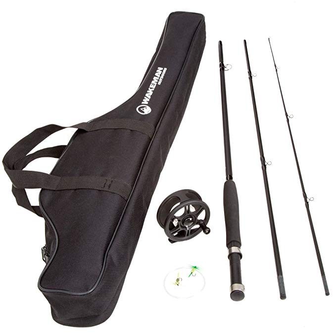 Wakeman Charter Series Fly Fishing Combo with Carry Bag - Black - 80-FSH8000