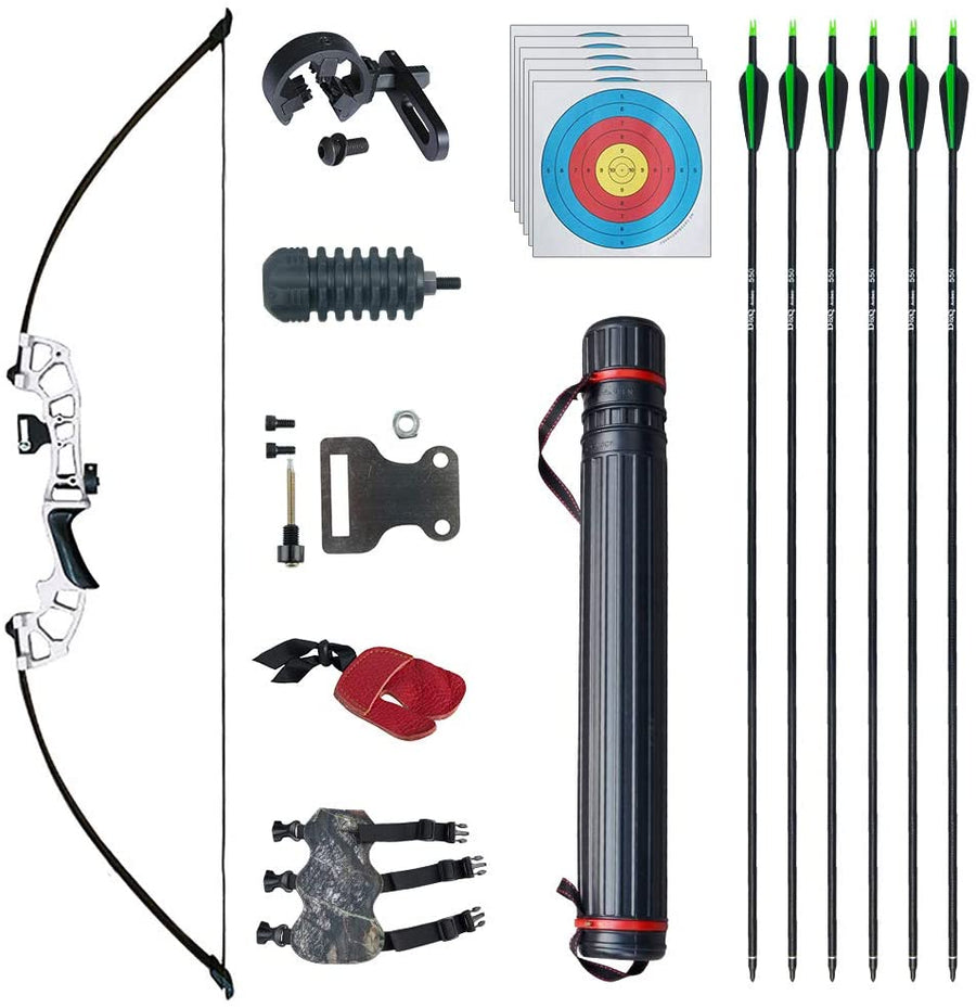 D&Q 51" Archery Takedown Recurve Bow and Arrow Set 30lb/40lb Right Hand Longbow Kit for Adult Beginner Outdoor Training Hunting Shooting