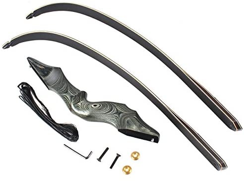Obert Original Black Hunter Archery Takedown Recurve Bow 58inch with Bamboo Core Limbs Hunting Target Practice