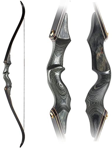 Obert Original Black Hunter Archery Takedown Recurve Bow 58inch with Bamboo Core Limbs Hunting Target Practice